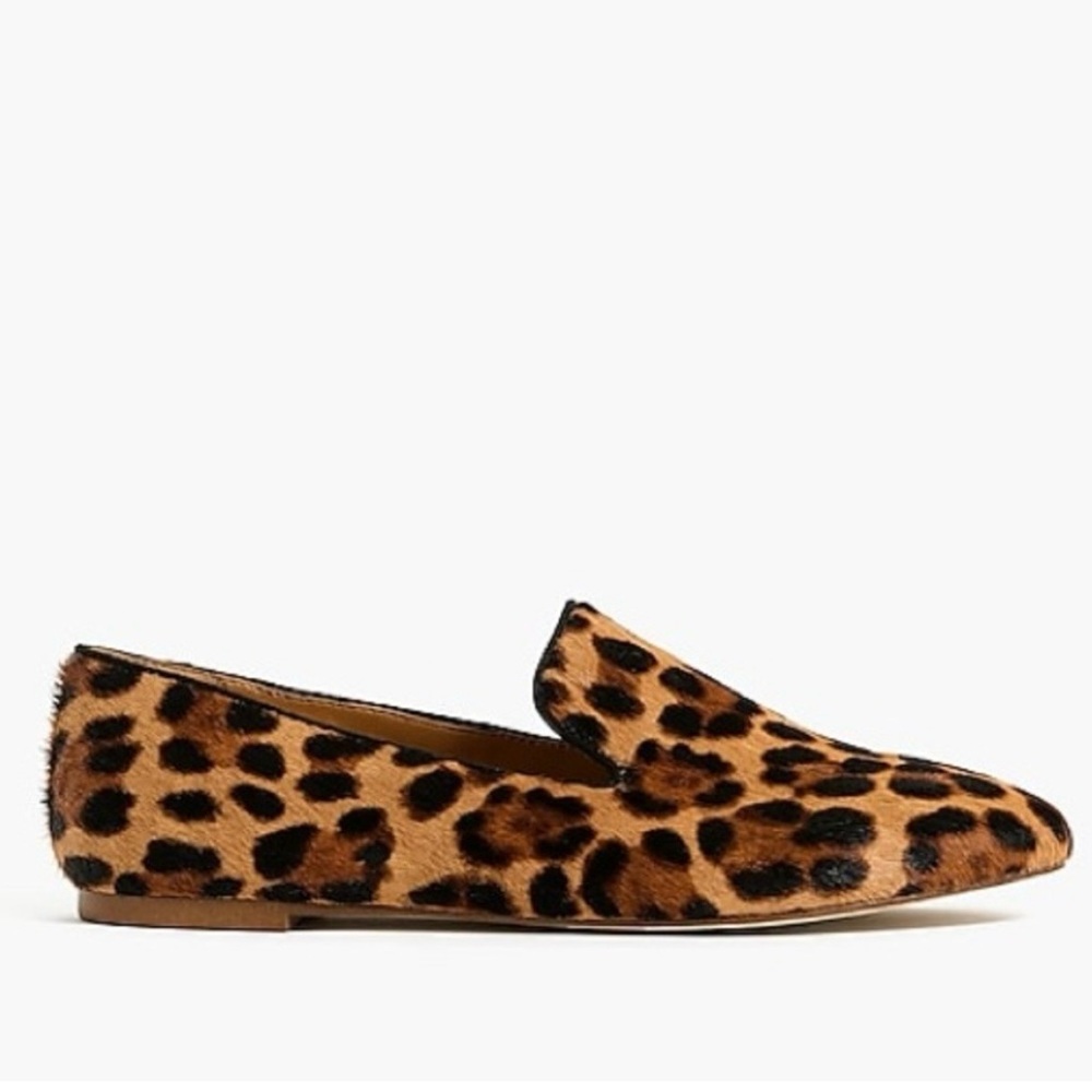 J. Crew Calf Hair Leopard Print Loafers - Picture 5 of 11